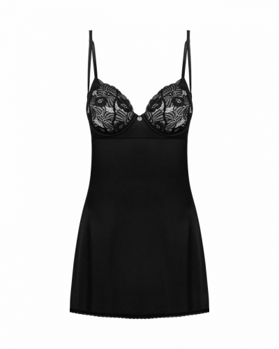 Obsessive Serena Love женская сорочка с кружевными чашками черный