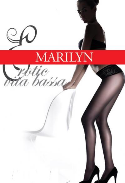 Marilyn EROTIC VITA BASSA 30 Колготки с кружевной резинкой и заниженной талией черный