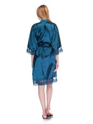 Serenade 2121 атласный халат морская волна