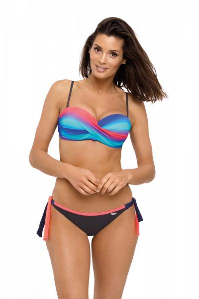 Купальник женский пуш ап Marko M 533 DONNA коралловый/голубой/черный