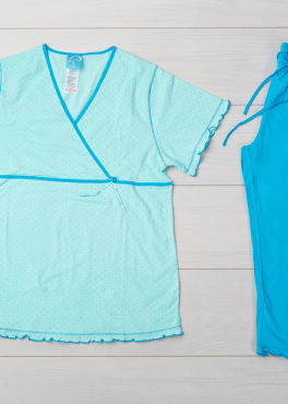 Vienetta Secret VS 04 Женская пижама футболка и бриджи голубой