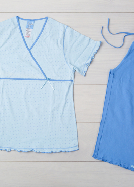 Vienetta Secret VS 04 Женская пижама футболка и бриджи голубой