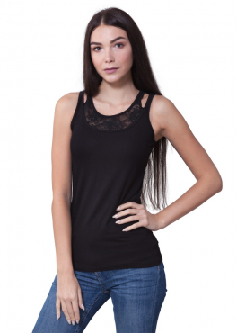 ML 072 майка с двойными лямками черный