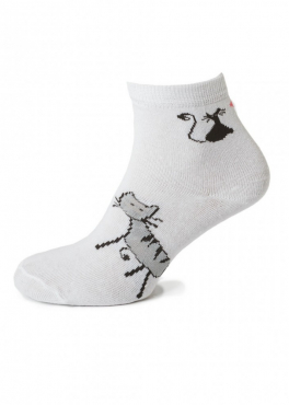 21118 Женские носки с котиками белый