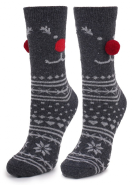 Marilyn ANGORA N39 Теплые носки с помпонами темно-серый