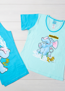 Vienetta Secret VS 03 Пижама футболка и бриджи бирюзовый/голубой