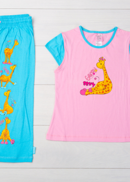 Vienetta Secret VS 03 Пижама футболка и бриджи розовый/голубой