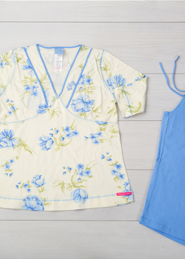 Vienetta Secret VS 05 Пижама для беременных молочный/голубой