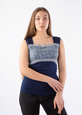 ML 062 Женская майка из вискозы темно-синий