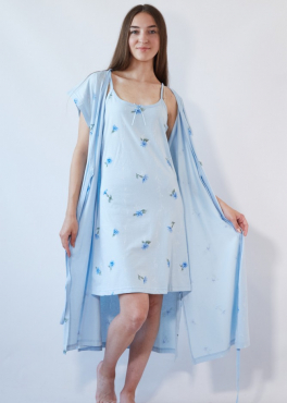 Vienetta Secret VS 045 Комплект халат и сорочка голубой