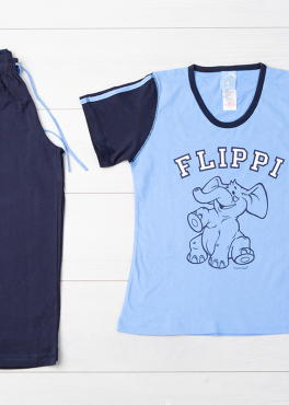 Vienetta Secret VS 01 Пижама футболка и бриджи голубой