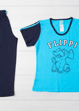 Vienetta Secret VS 01 Пижама футболка и бриджи голубой