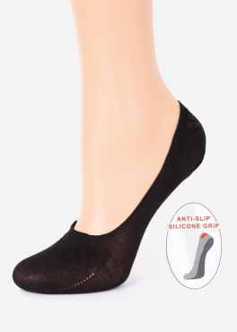 Marilyn STOPKI COTTON ANTI-SLIP Следки с силиконовой налепкой на пятке черный
