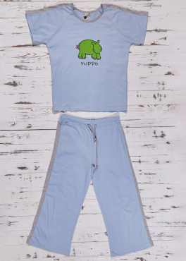 Muzzy M 04 Пижама футболка/капри голубой