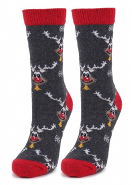 Marilyn ANGORA N37 Теплые носки с принтом темно-серый