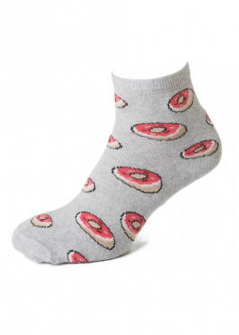 21117 Женские носки с пончиками серый