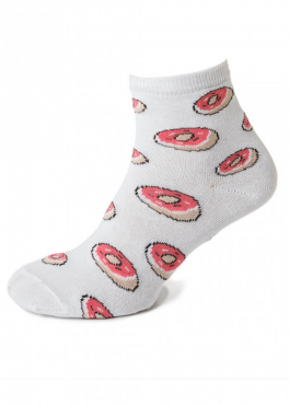 21117 Женские носки с пончиками белый