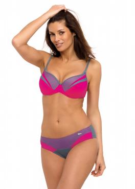 Marko M 532 ARIANNA Купальник яскраво-рожевий/сірий