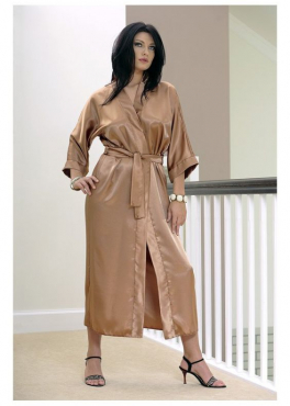 DKaren 130 длинный атласный халат золотой