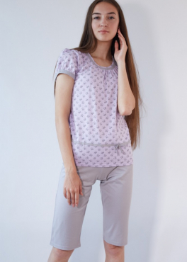 Black Tulip 18 Пижама женская с бриджами сиреневый/серый