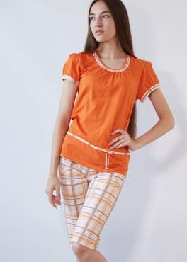 Black Tulip 18 Пижама женская с бриджами оранжевый/молочный
