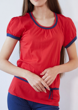 Black Tulip 18 Пижама женская с бриджами красный/синий