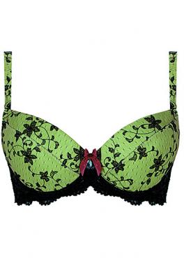 Kinga SI PU 207 Бюстгальтер салатовый/цветы