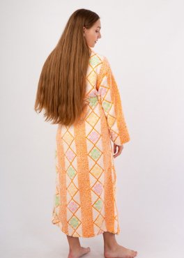Vienetta Secret Geargette Miss HG 020 Махровый женский халат оранжевый/принт