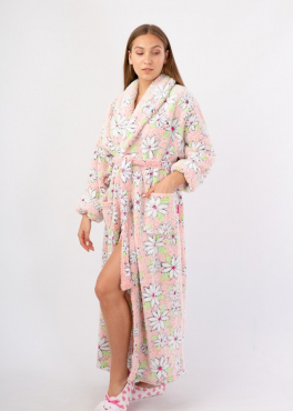 Vienetta Secret Geargette Miss HG 020 Махровый женский халат персиковый/цветы