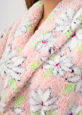 Vienetta Secret Geargette Miss HG 020 Махровый женский халат персиковый/цветы