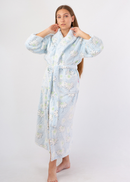 Vienetta Secret Geargette Miss HG 020 Махровый женский халат голубой/ромашки