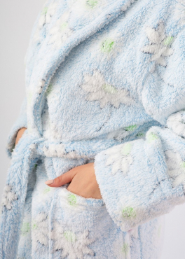 Vienetta Secret Geargette Miss HG 020 Махровый женский халат голубой/ромашки