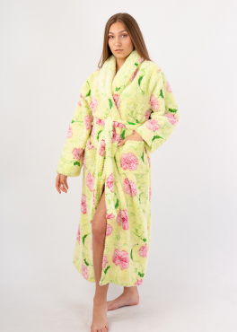 Vienetta Secret Geargette Miss HG 020 Махровый женский халат салатовый/цветы
