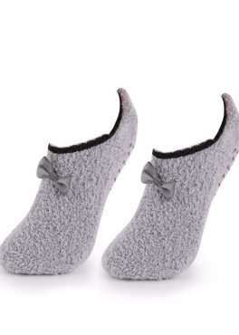 Marilyn COOZY R47 махровые балетки с бантиком серый