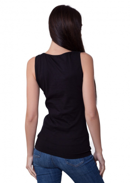 ML 066 Майка с кружевным вырезом черный