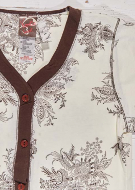 Vienetta Secret VS 70 Хлопковая пижама футболка/бриджи молочный/коричневый