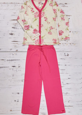 Vienetta Secret VS 70 Хлопковая пижама футболка/бриджи молочный/малиновый
