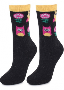 Marilyn ANGORA L36 Женские носки с ангорой черный/желтый