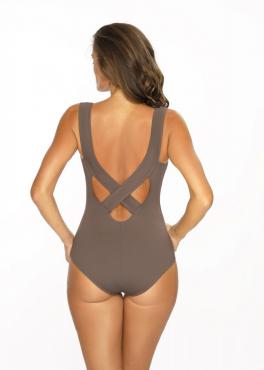 Marko M 597 HERMIONA Слитный однотонный купальник коричневый