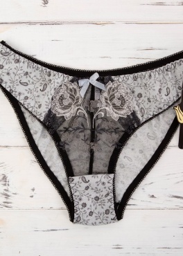 Black Tulip 032 Трусы с кружевной вставкой серый