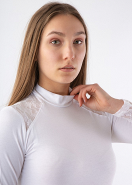 BB 152 Боди с кружевными вставками белый