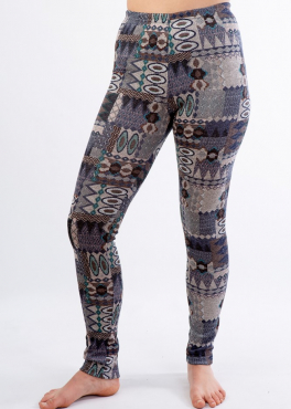LL 030 лосины с орнаментом серый/синий
