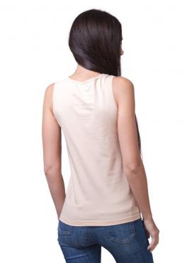 ML 071 Майка женская с кружевом бежевая