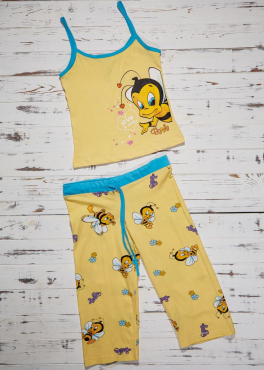 Vienetta Secret VS 26 Пижама майка и капри желтый/голубой