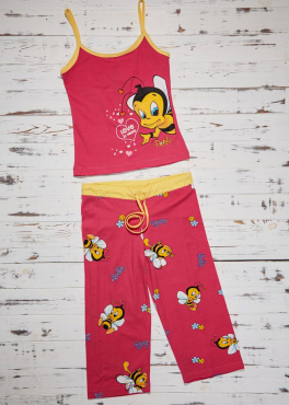 Vienetta Secret VS 26 Пижама майка и капри красный/желтый
