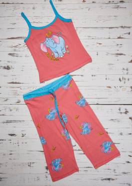 Vienetta Secret VS 26 Пижама майка и капри коралловый/голубой