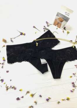 Oro Emma трусы стринги женские черный