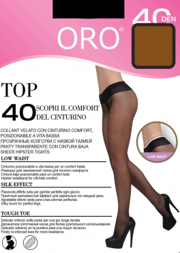 Oro Top 40 den колготки с низкой талией бронзовый (Vizone)
