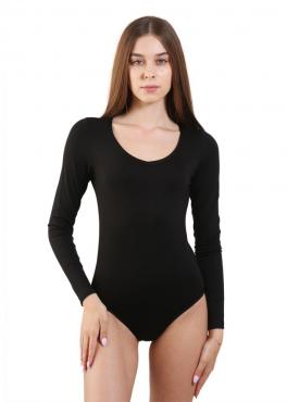 BB 054/ББ 054 черный боди с длинным рукавом