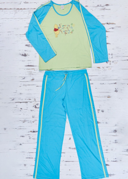 Muzzy M 06 Хлопковая пижама кофта/штаны салатовый/голубой